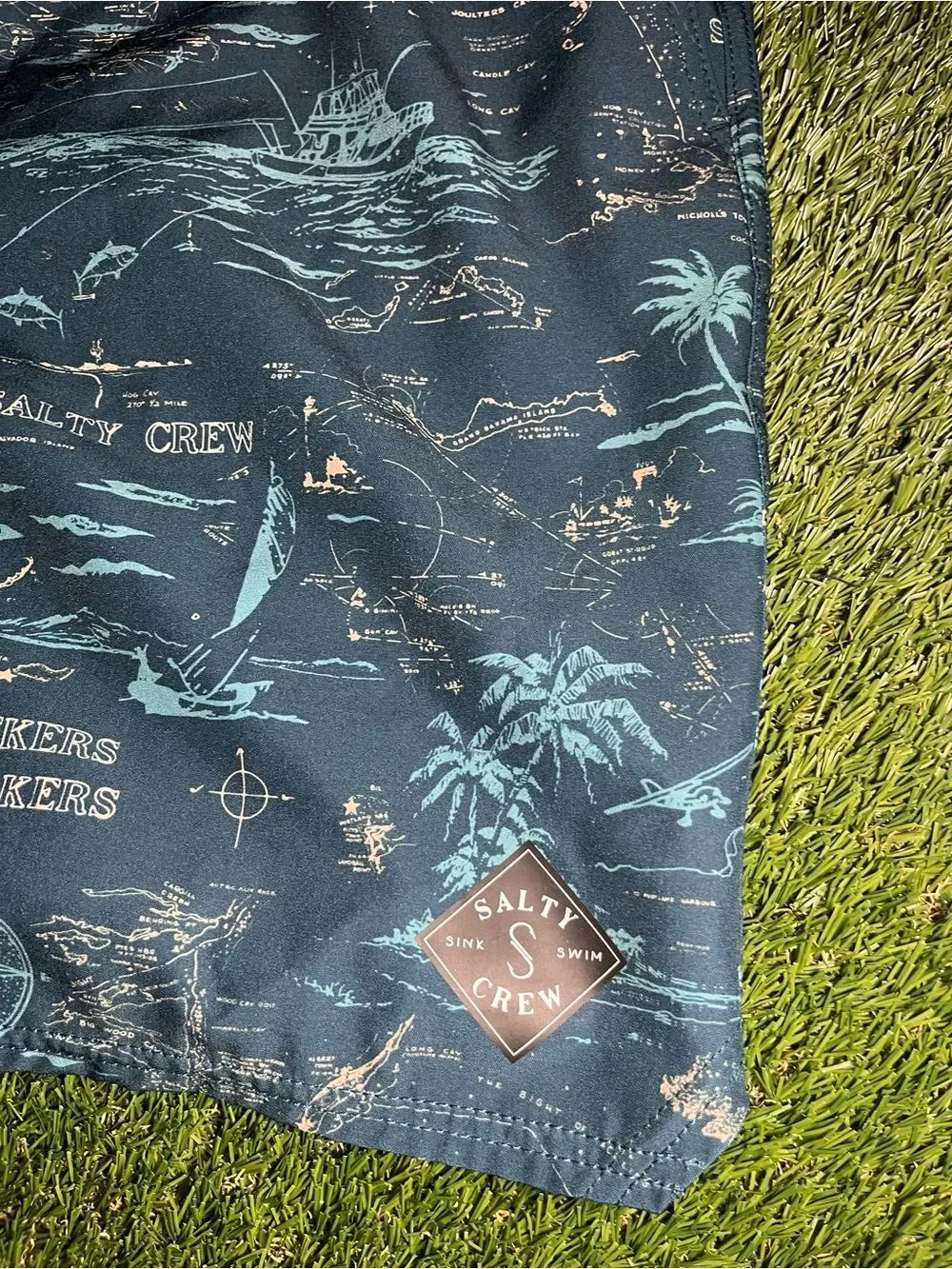 Salty Crew Men’s XL Map Print Board Shorts